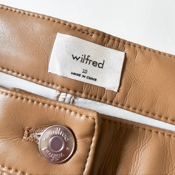 Aritzia Wilfred 10 the Melina sandy beige faux leather pants high waisted - Picture 4 of 7